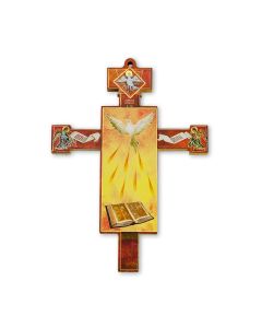 Holy Spirit Confirmation Laser Cut Wood Cross with Prayer Card