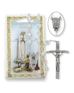 Crystal Bead Our Lady of Fatima Water Specialty Rosary Boxed