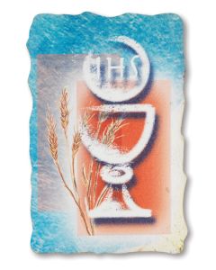 5 3/4" x 3 3/4" Wooden Communion Wall Plaque with Stucco Texture