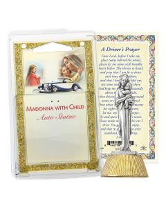 Madonna and Child Auto Statue with Prayer Card