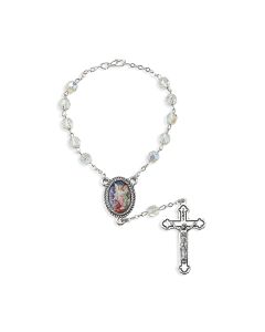 6mm Guardian Angel Crystal Bead Auto Rosary