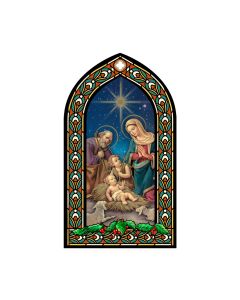 18 1/2" x 11" Vinyl Window Cling with Nativity scene and the Star of Bethlehem