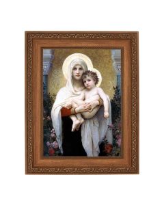 8 1/4" x 10 1/4" Ornate Wood Frame with a 6" x 8" Bouguereau: Madonna of the Roses Print