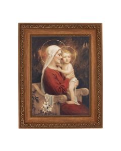 8 1/4" x 10 1/4" Ornate Wood Frame with a 6" x 8" Chambers: Madonna and Child Print