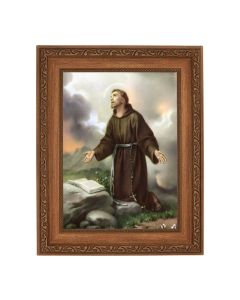 8 1/4" x 10 1/4" Ornate Wood Frame with a 6" x 8" Saint Francis of Assisi Print