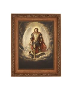 8 1/4" x 10 1/4" Ornate Wood Frame with a 6" x 8" Archangel St. Michael in Armor Print