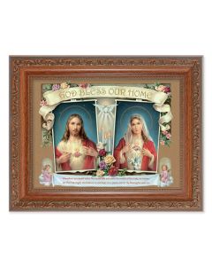 8.25" x 10.25" Ornate Wood Frame with a 6" x 8" The Sacred Hearts Print