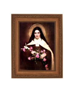 8 1/4" x 10 1/4" Ornate Wood Frame with a 6" x 8" Chambers: St. Therese Print