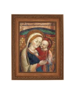 8 1/4" x 10 1/4" Ornate Wood Frame with a 6" x 8" O.L. of Good Counsel (Genazzano Italy) Print