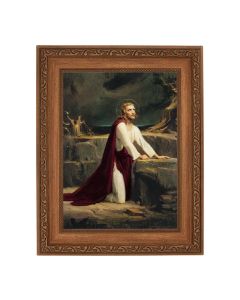 8 1/4" x 10 1/4" Ornate Wood Frame with a 6" x 8" Chambers: Christ at Gethsemane Print