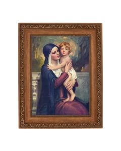 8 1/4" x 10 1/4" Ornate Wood Frame with a 6" x 8" Chambers: Madonna and Christ Child Print