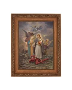 8 1/4" x 10 1/4" Ornate Wood Frame with a 6" x 8" St. Joseph Terror of Demons Print