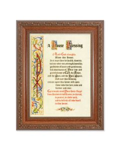 8.25" x 10.25" Ornate Wood Frame with a 6" x 8" House Blessing Print