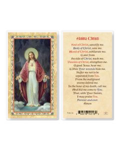 Anima Christi - Sacred Heart of Jesus Laminated Holy Card. Inc. of 25