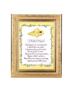 8 1/4" x 10 1/4" Gold Ornate Frame with a 6" x 8" Baby Prayer Print