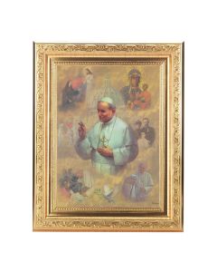 8 1/4" x 10 1/4" Gold Ornate Frame with a 6" x 8" Saint John Paul II Print
