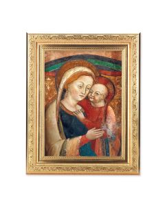 8 1/4" x 10 1/4" Gold Ornate Frame with a 6" x 8" O.L. of Good Counsel-Genazzano, Italy Print