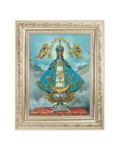 8 1/4" x 10 1/4" Silver Ornate Frame with a 6" x 8" Virgen de San Juan Print
