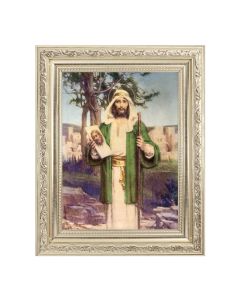 8 1/4" x 10 1/4" Silver Ornate Frame with a 6" x 8" Chambers: Saint Jude Thaddeus Print