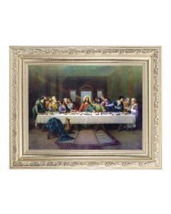 8 1/4" x 10 1/4" Silver Ornate Frame with a 6" x 8" Zabateri: The Last Supper Print