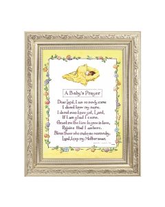 8 1/4" x 10 1/4" Silver Ornate Frame with a 6" x 8" A Babys Prayer Print