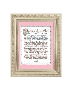 8 1/4" x 10 1/4" Silver Ornate Frame with a 6" x 8" A Prayer for a Little Girl Print
