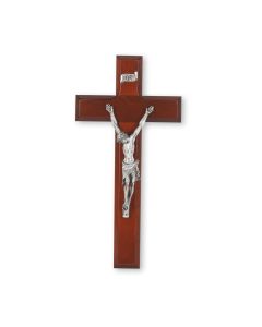 10" Dark Cherry Cross with an Italian Silver Finish Corpus
