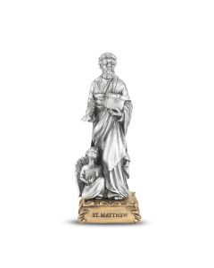 4 1/2" Pewter Saint Matthew Statue, Gift Boxed-P65