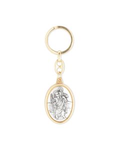 Saint Christopher Two-tone Keychain