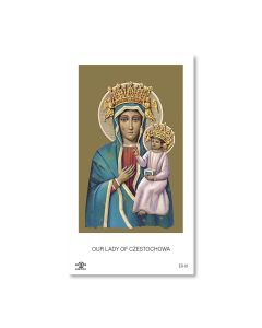 Our Lady of Czestochowa Holy Card