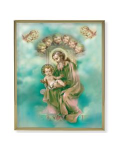 8" x 10" Gold Plaque Frame with a St. Joseph Print