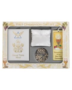 6pc Girls White Blessed Trinity Missal Communion Set