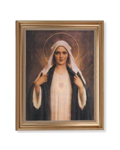 13 1/2" x 16 9/16" Gold Leaf Antique Finished Frame with 11" x 14"  Chambers: Immaculate Heart of Mary Textured Art