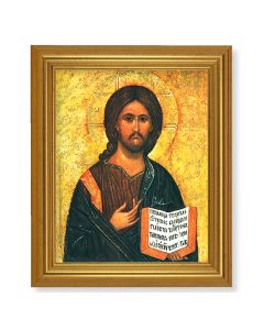 10" x 12" Gold Leaf Finish Beveled Frame with 8" x 10" Christ The Teacher Textured Art