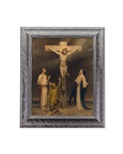 10 1/2" x 12 1/2" Grey Oak Finish Frame with an 8" x 10" Chambers: Crucifixion of Christ Print