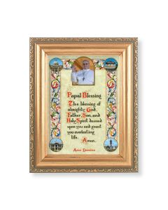 5.5" x 7" Antique Gold Frame with a Pope Francis Blessings Print