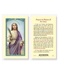 Prayer in Honor of Saint Lucy Holy Card