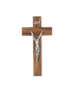9" Walnut Cross with an Italian Silver Finish Corpus