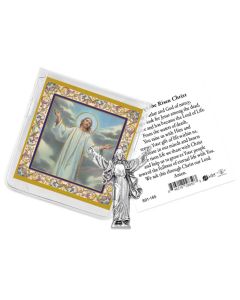 Risen Christ Pocket Statue with Holy Card in a Clear Pouch-P65