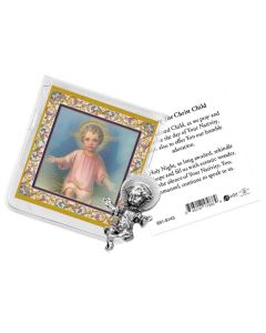 Christ the Child Pocket Statue with Holy Card in a Clear Pouch-P65