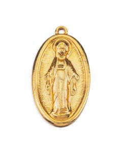 1" Miraculous Medal in Gold Finish