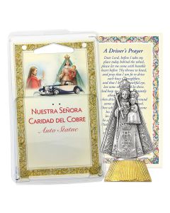 Caridad Del Cobre Auto Statue with Prayer Card