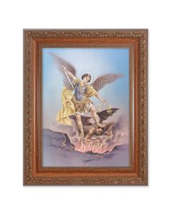 8.25" x 10.25" Ornate Wood Frame with a 6" x 8" Saint Michael Print