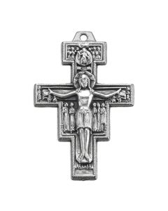1 1/4" Antiqued Silver Oxidized San Damiano Cross