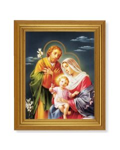 10" x 12" Gold Leaf Finish Beveled Frame with 8" x 10" The Holy Family Textured Art