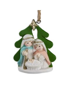 2" x 2 3/8" Yarn Holy Family with Infant Jesus Christmas Tree Ornament