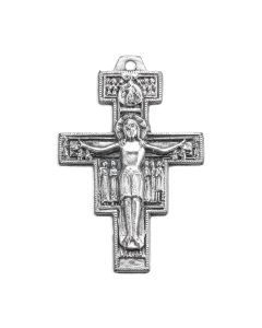 1 5/8" Antiqued Silver Oxidized San Damiano Cross