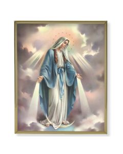 8" x 10" Gold Plaque Frame with a Our Lady of Grace Print