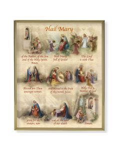 8" x 10" Gold Plaque Frame with a Hail Mary Print