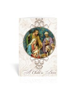 Holy Family with Magi Christmas Greeting Cards